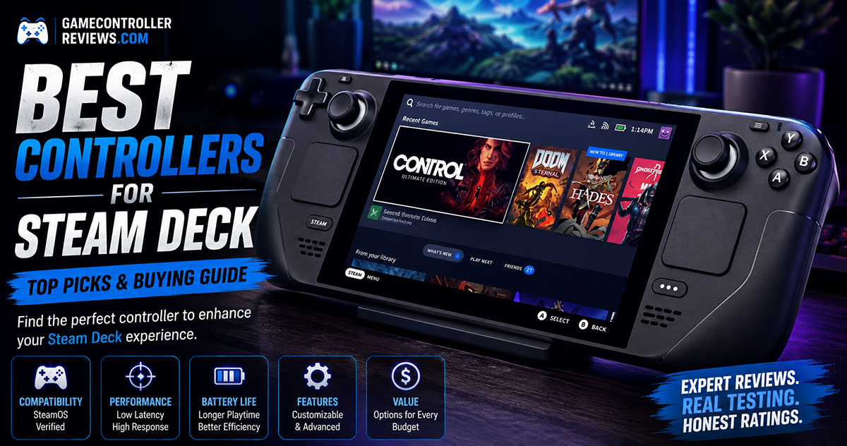 Steam Deck เชื่อมต่อกับจอย Xbox Wireless และ 8BitDo บนโต๊ะ